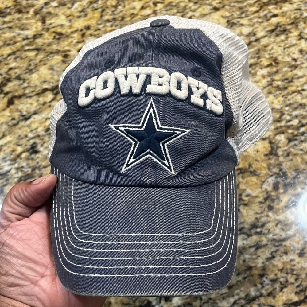 Dallas Cowboys Authentic Trucker Hat Navy Blue White Mesh Snapback Star Logo Cap